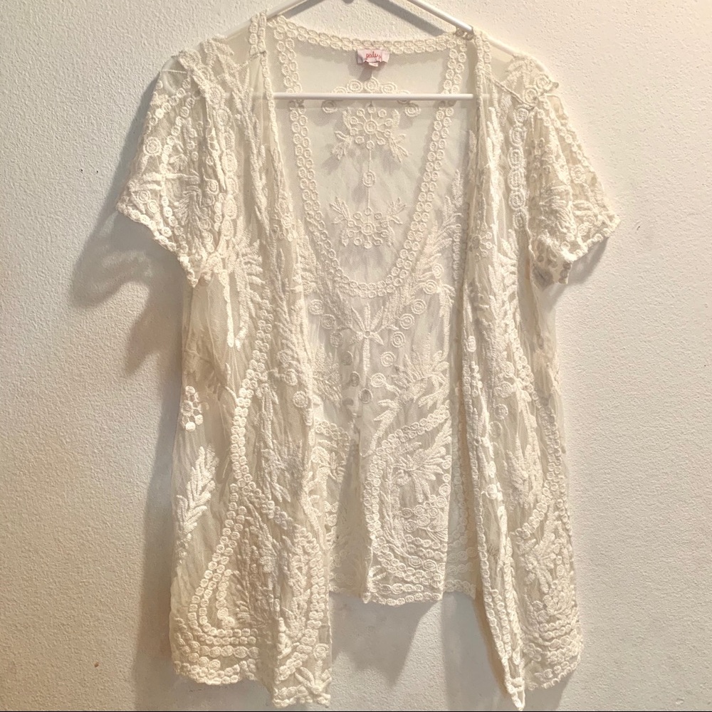White lace cardigan